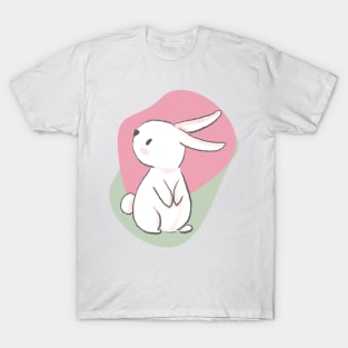 Pastel Bunny, Pink,Green,Grey, T-Shirt